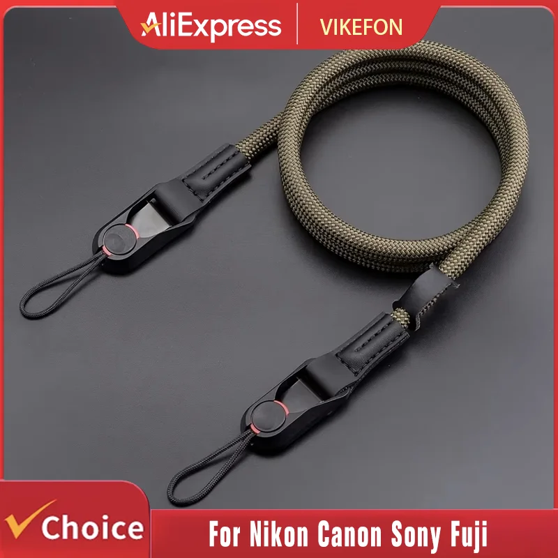 Schnellverschluss Runder Seil-Kameragurt Schnell Abnehmbarer Schultergurt für DSLR Spiegellose Kamera Verstellbarer Kamera-Nackengurt Image