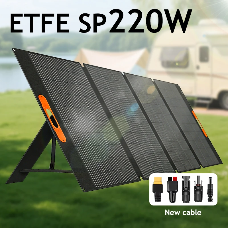 220W Tragbares Solarpanel Faltbares Solarpanel-Set Wasserdichter Notstrom-Solarladegerät für Powerstation Camping Solar Image