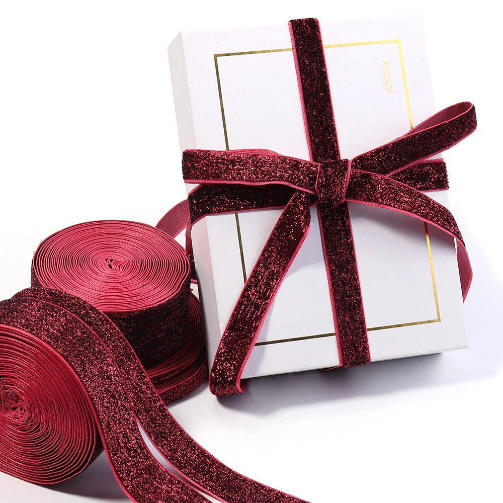 10 Yards/Rolle 10mm Samtband Handgemachte Hochzeit Party Dekoration Band Für Geschenk Verpackung DIY Bowknot Weihnachten Dekor Image