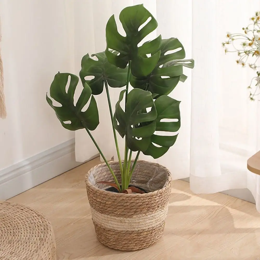 1Pcs Für Garten Terrassen Blumentopf Korb Rattan Stroh Pflanzer Korb Gras Gewebt Blumentopf Möbel Dekoration Mini/S/M/L Image