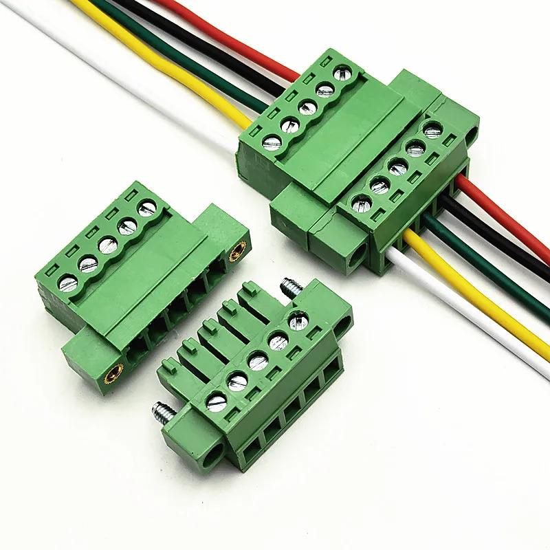 5Sets 15EDG 3,81 2/3/4/5/6 Pin lötfreie Stoßschrauben Sicherer Klemmenblock-Anschluss 3,81 mm Rastermaß Stecker + Pin-Header-Buchse Image