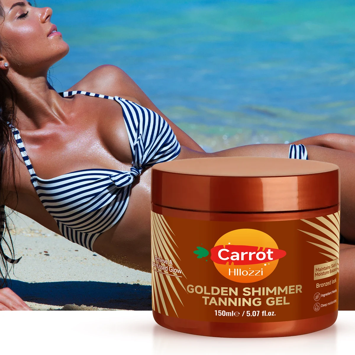 Golden Shimmer Bräunungsgel – Sonnenlose Bräunungslotion für ein natürliches Bräunungslicht, feuchtigkeitsspendend und glattes Finish Image