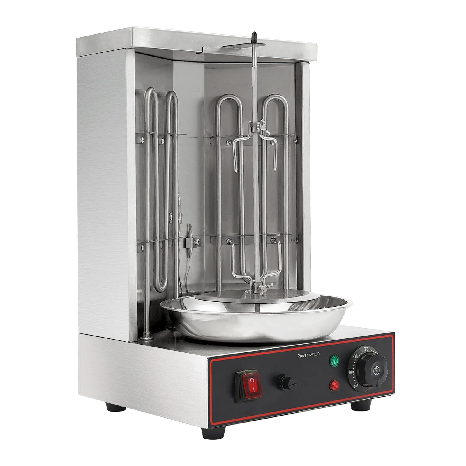 Elektrische Shawarma-Grillmaschine, elektrischer Vertikalgrill, Drehspieß-Kebab-Gyros-Grillmaschine mit 2 Heizrohren Image