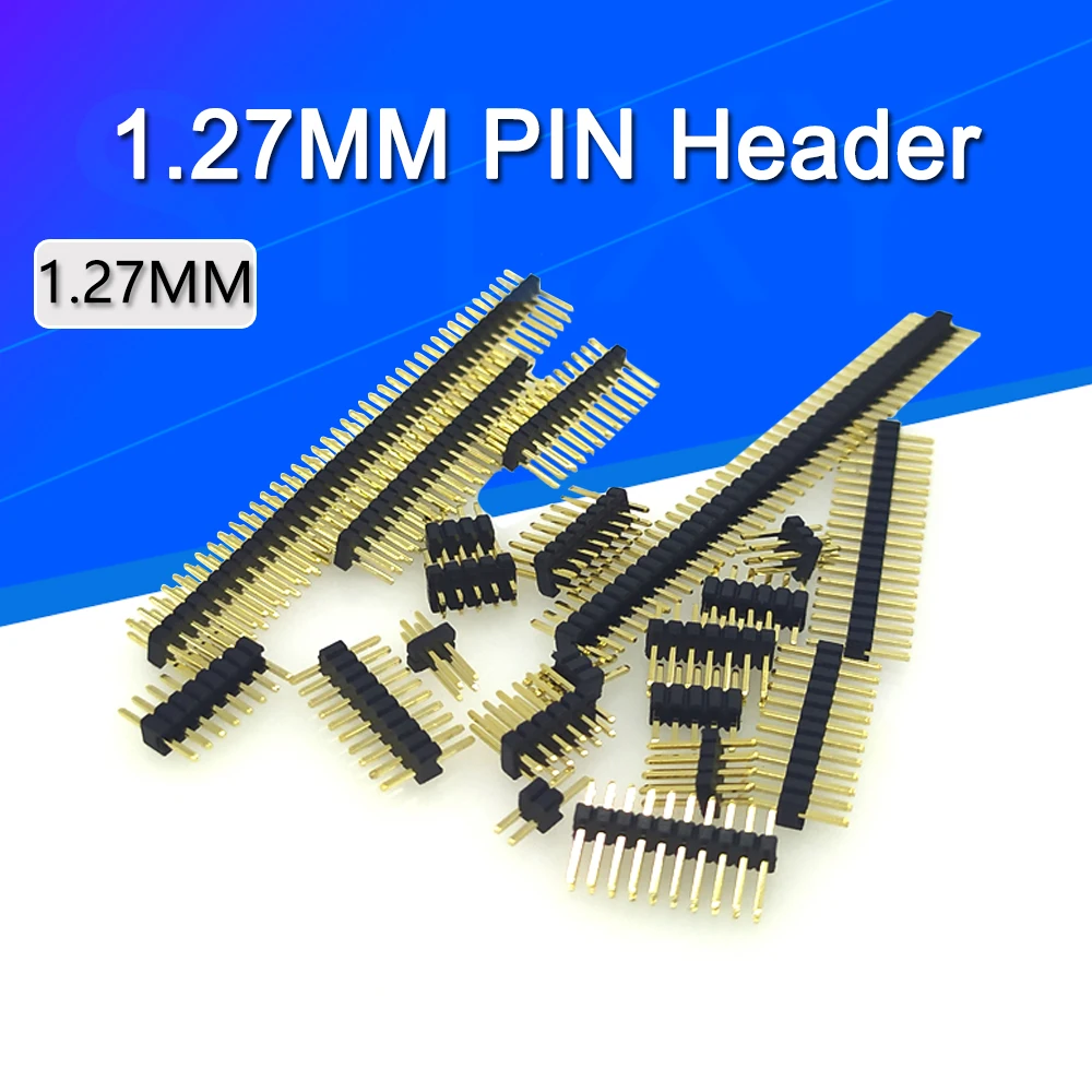 10PCS 1,27mm Pin Header 1,27 Zweireihig Männlich 1/2 ~ 40P Abtrünnigen PCB Board Stecker Streifen Pinheader 1*3/4/5/6/7/8/10/12/15/20/40p Image