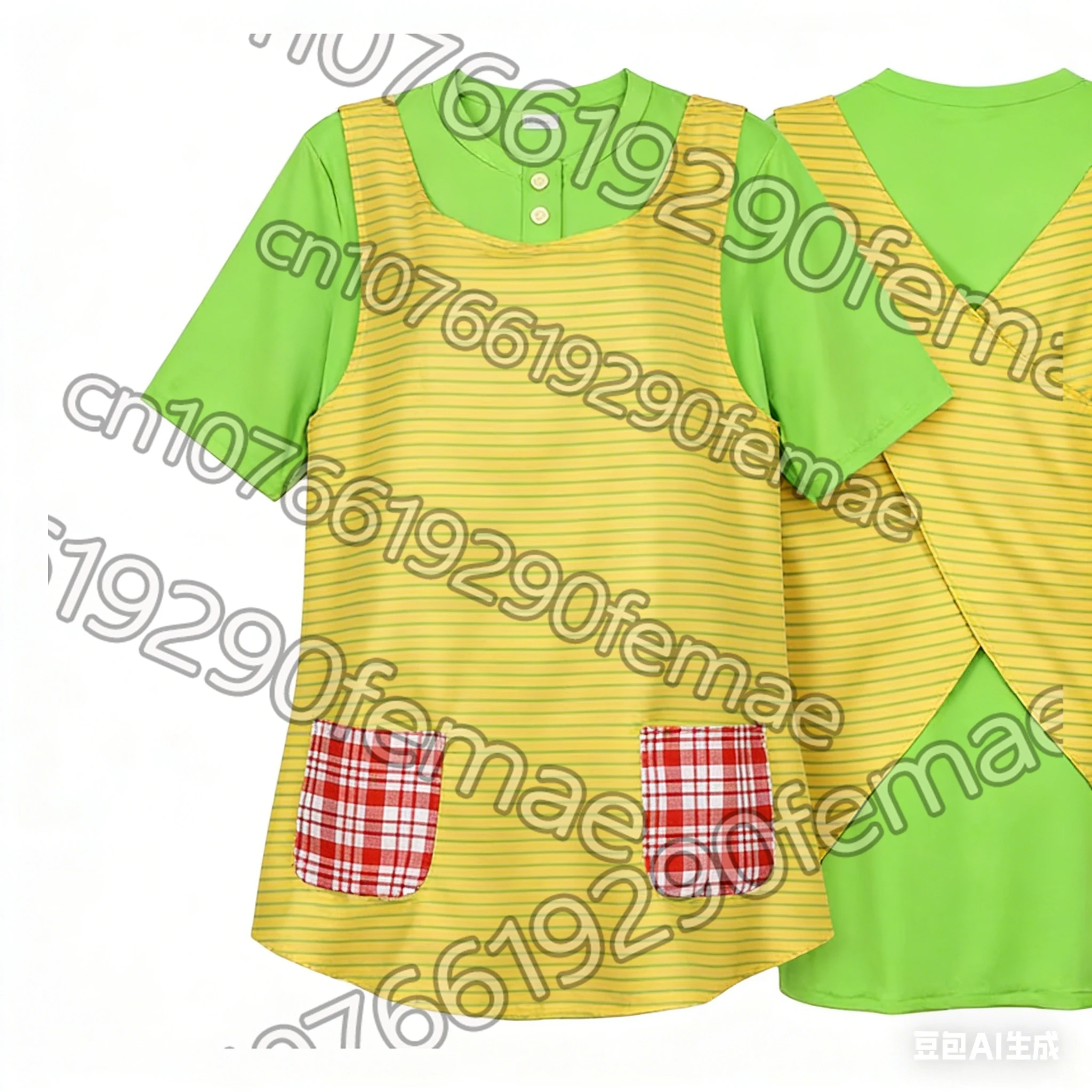 2026 Kinder Frühling Sommer Kleidung Cartoon Pippi Langstrumpf Cosplay Kurzarm T-Shirt, Heim-Spiel-Party-Outfit Top Image