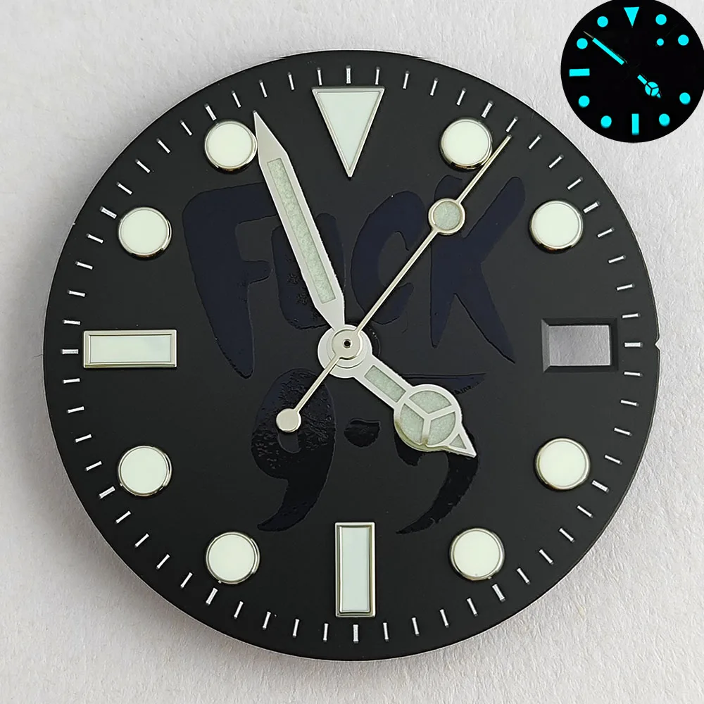 NH35-Uhrenzifferblatt, SUB-Zifferblatt, blau-grün leuchtend, geeignet für NH35-Uhrwerk, schwarz, grün, blau, weißes Zifferblatt, Uhrenzubehör Image