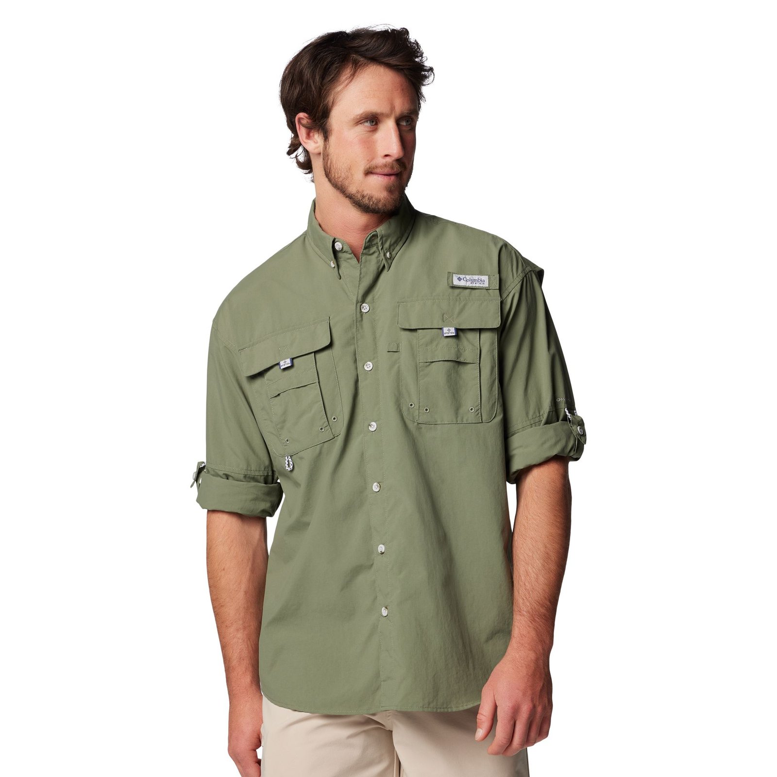 Columbia Men's PFG Bahama II Long Sleeve Shirt (Size L) Cypress, Nylon