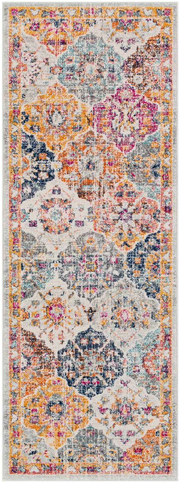 Teppich LIVABLISS "CUZCO", bunt, B:80cm H:7mm L:365cm, Kunstfaser, Teppiche, Teppich, Orient-Optik, Vintage Design, Boho Stil, Kurzflor, Wohnzimmer