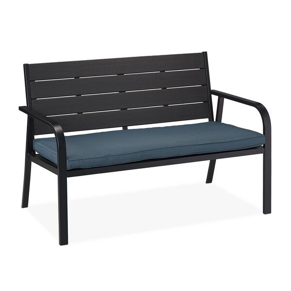 relaxdays Gartenbank mit Sitzauflage, 110 cm