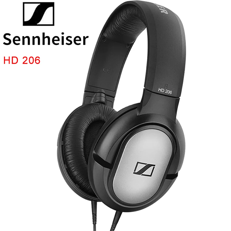 Casque audio filaire à réduction de bruit Sennheiser HD 206 3,5 mm, casque audio stéréo surround avec basses profondes, casque audio audiophile