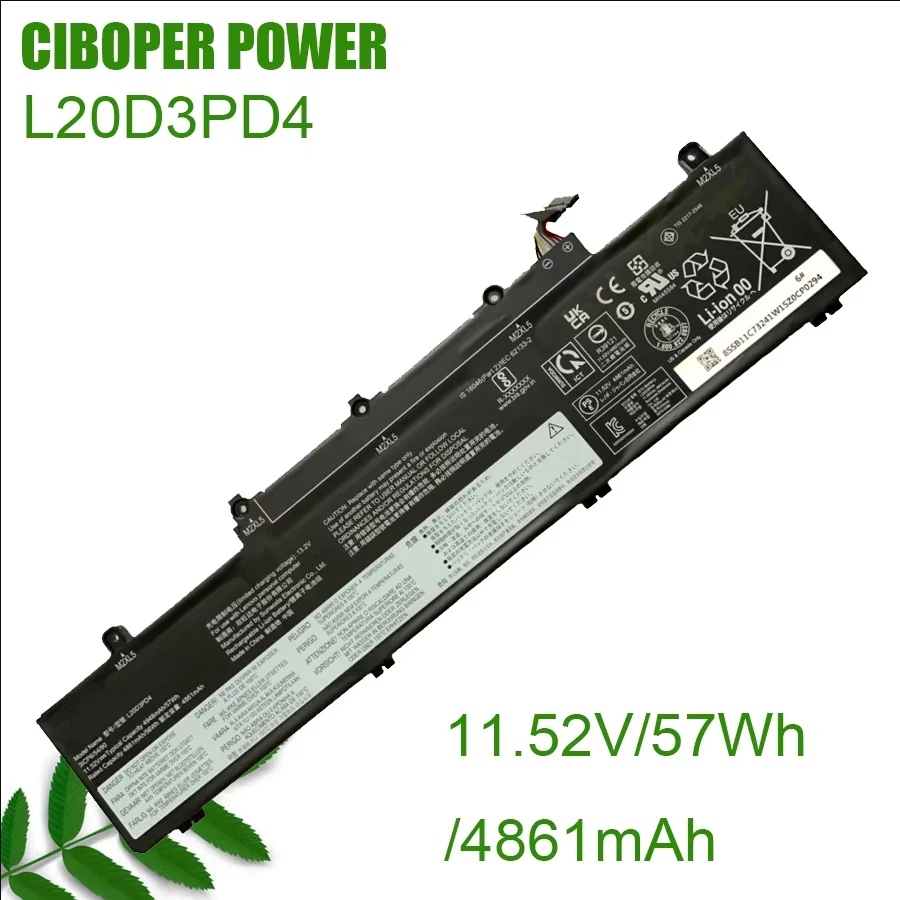 CP Laptop-Akku L19M3PD5 45/57 WH für Thinkpad E14 E15 Gen 2 Gen 3 L19C3PD5 ​ L19M3PD5 ​ L19L3PD5 ​ L20D3PD4 L20M3PD4 ​ L20C3P