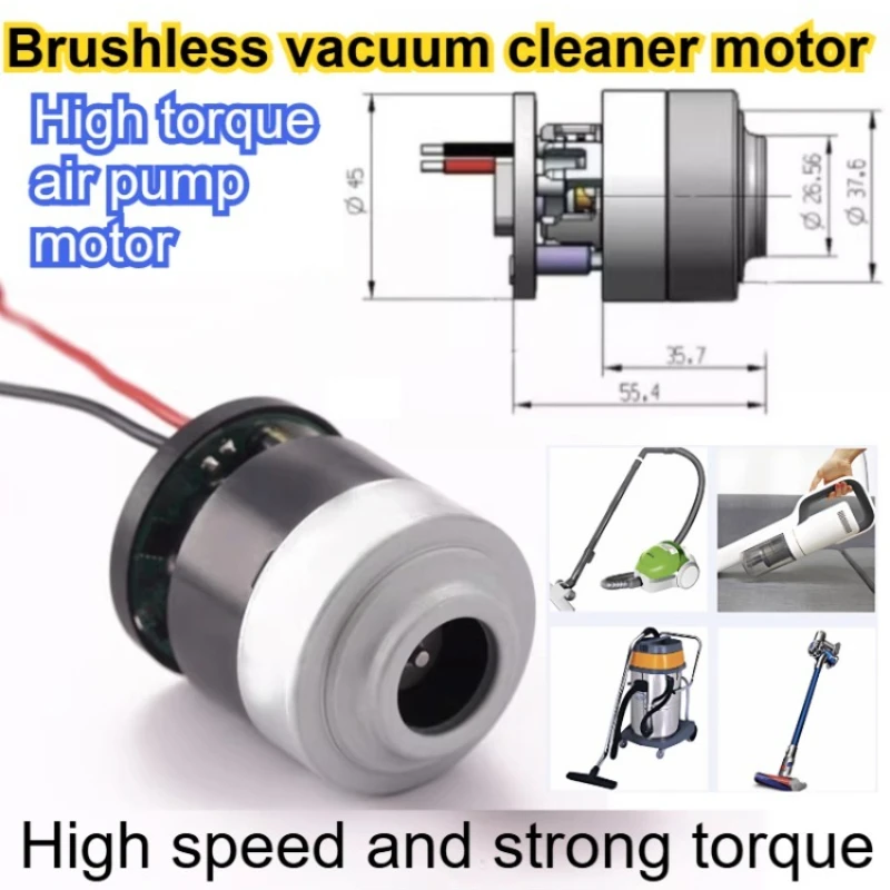 45mm Mikro-Bürstenloser Gleichstrommotor, 20kPa Hochleistungs-Staubsaugermotor, Hochdrehmoment-Luftpumpenmotor für Elektrowerkzeuge & Spezialventilatoren Image
