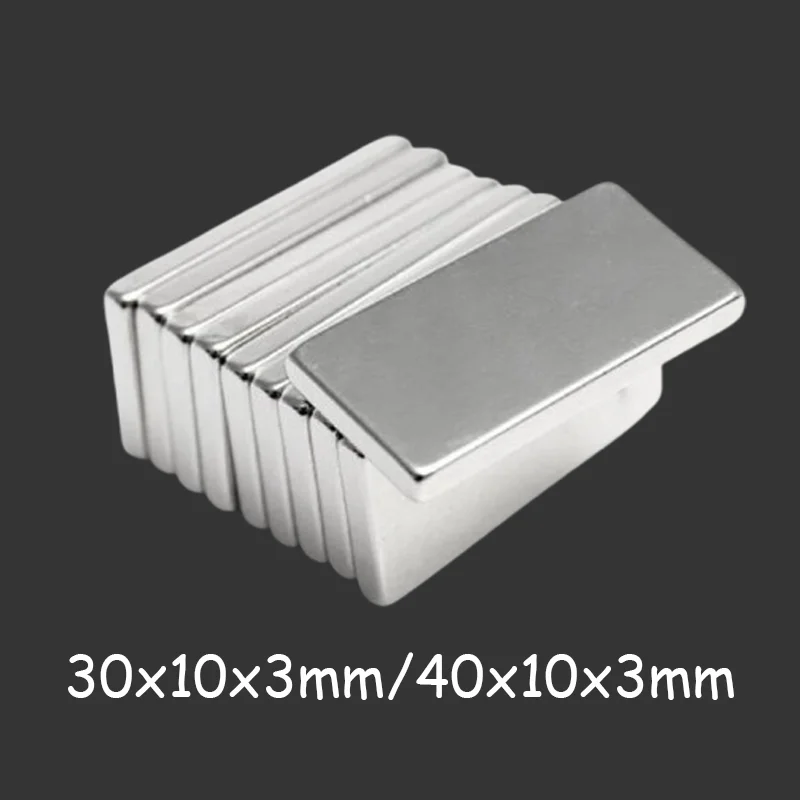 10/16 Stück N30 30x10x3mm/40x10x3mm rechteckige Kühlschrankmagnete, weit verbreitet in Lagerhäusern, Büros, Karten, Eisentüren, Schulen Image