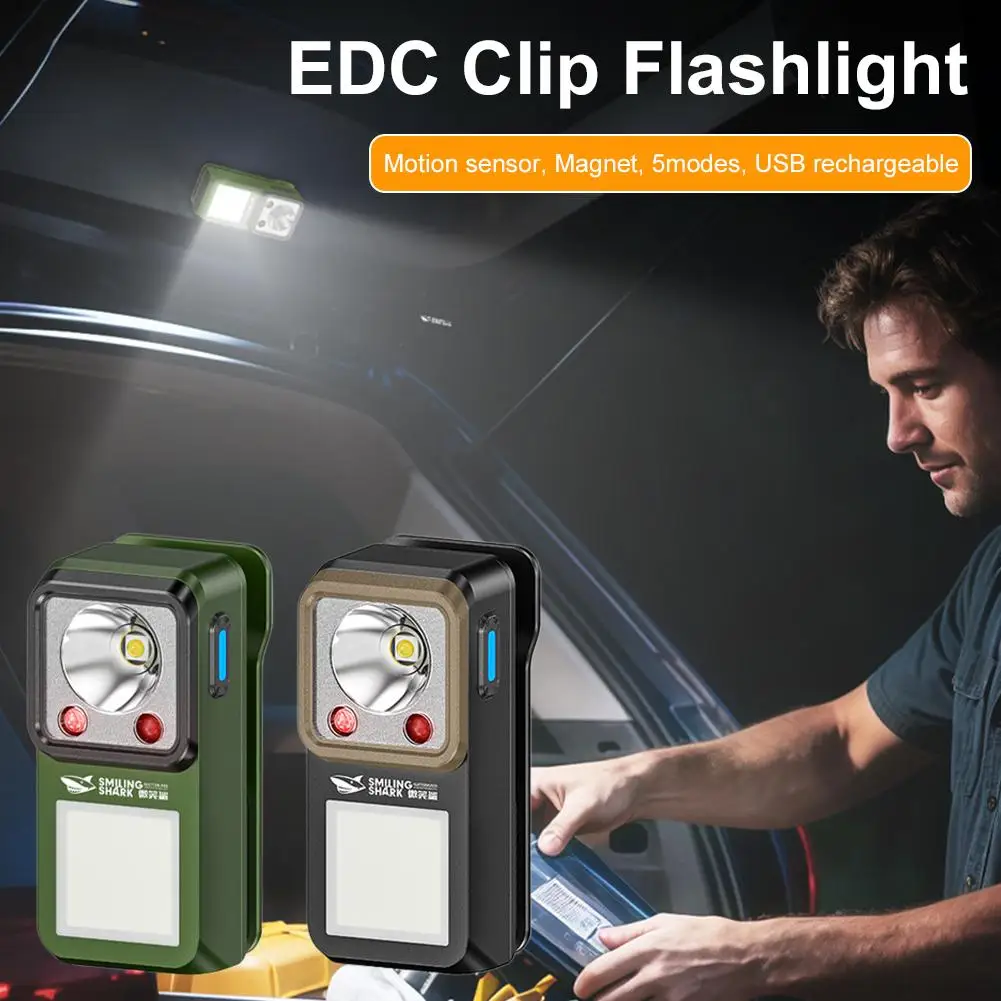 Starke Magnetische EDC Clip-Taschenlampe Multifunktionale Einstellbare LED-Taschenlampe Outdoor Mini-Arbeitsleuchte Wiederaufladbare Campinglampe