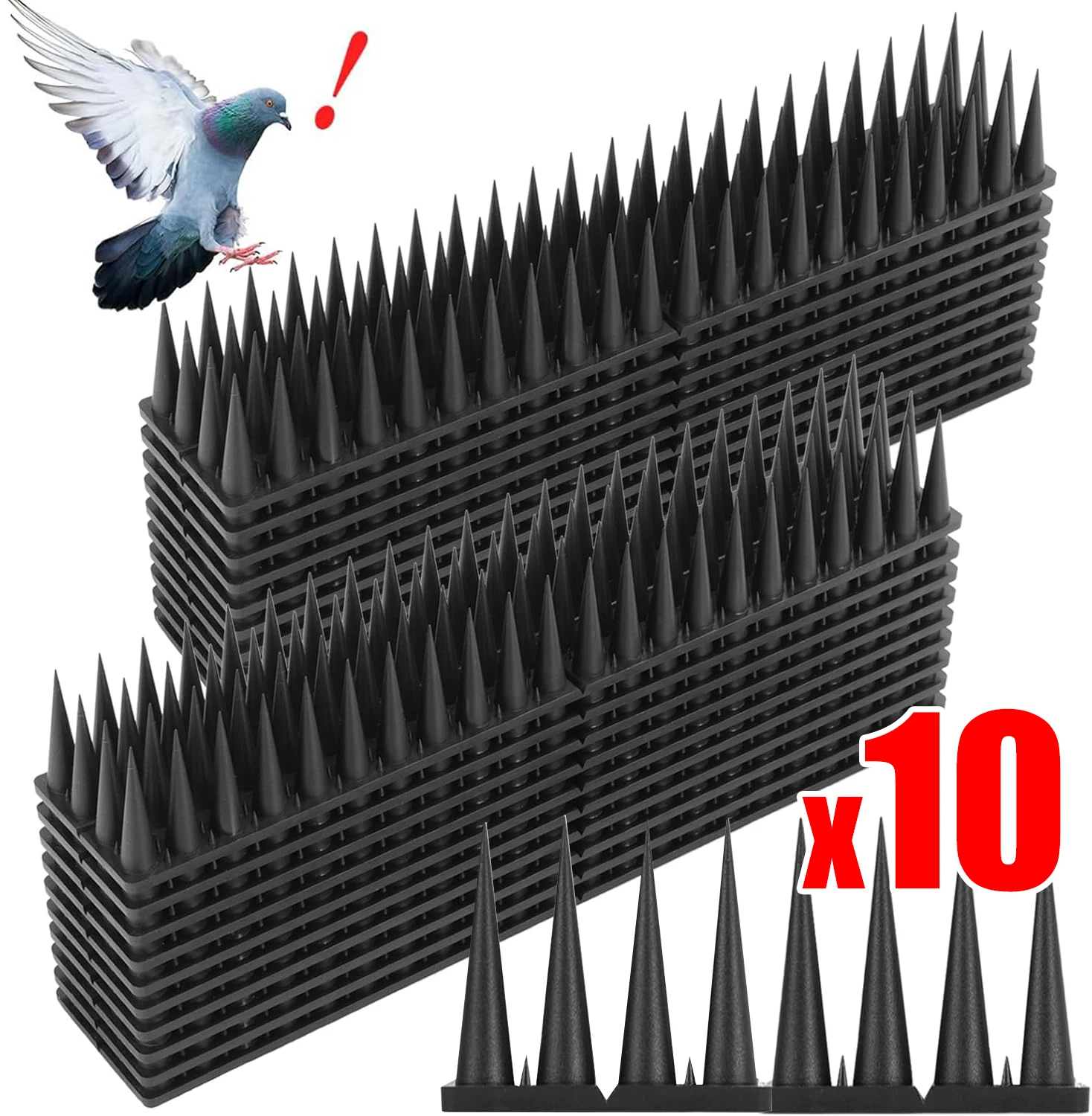 Anti Vogel Spikes Kunststoff Humane Taube Repellent Anti Katze Abschreckung Schädlingsbekämpfung Outdoor Garten Zaun Dach Balkon Schutz Spike Image