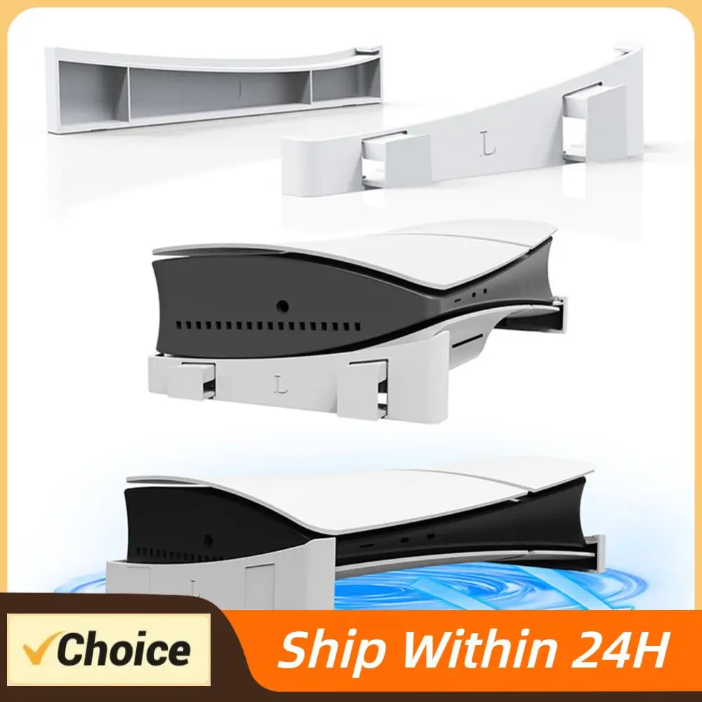 Horizontaler Ständer mit Anti-Rutsch-Unterlage, Display-Ständer-Zubehör, seitlicher Ständer, platzsparend für PS5 Slim Disc & Digital Edition Image