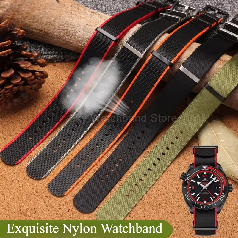 For Rolex Black Submariner Seiko Green Submariner Tudor Premium Nylon Canvas Strap Breathable Waterproof 20 22mm Colorful Style Image
