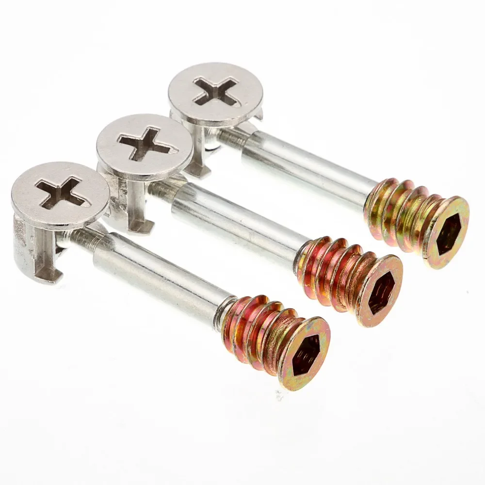50 stücke 3in1 M6 * 40 Möbel Schraube Montiert Stück Küche Kabinett Connectors Hammer Schrauben und Muttern möbel Dekorationen Befestigen