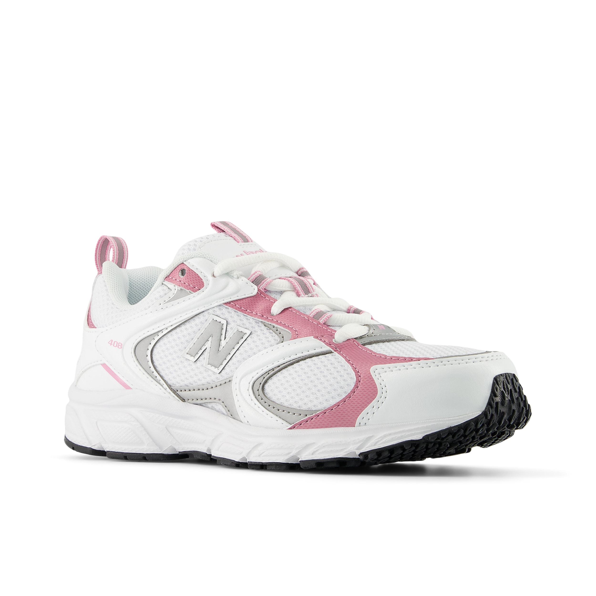 Sneaker NEW BALANCE "408", Damen, Gr. 43, weiß, silber metallic, Synthetik, Schuhe Sneaker, von dem New Balance 530 inspiriert