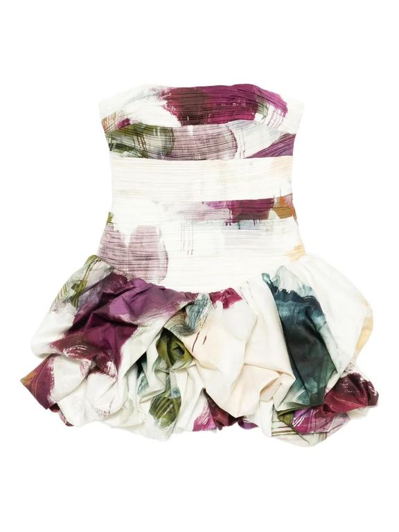 Violette Bubble-Hem Mini Dress - White - Aje. Dresses