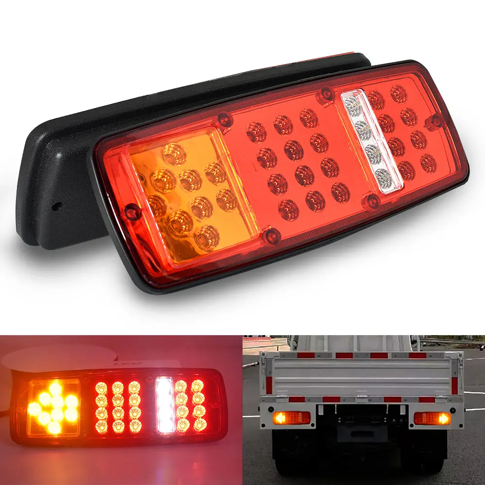 2 Pezzi Potenti Fanali Posteriori a LED con Indicatori di Direzione, Luci Freno e Retromarcia 12V per Auto/Rimorchio/Trattore/Triciclo/Camper