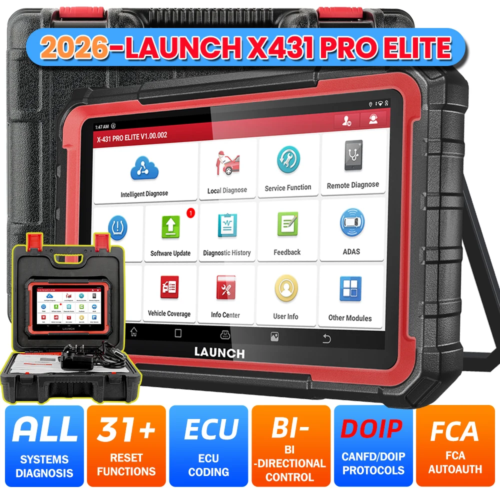 LAUNCH X431 PRO ELITE CANFD DOIP Strumento Diagnostico Auto Completo, Codifica ECU, Controllo Bidirezionale, 31+ Funzioni Reset, Scanner OBD2