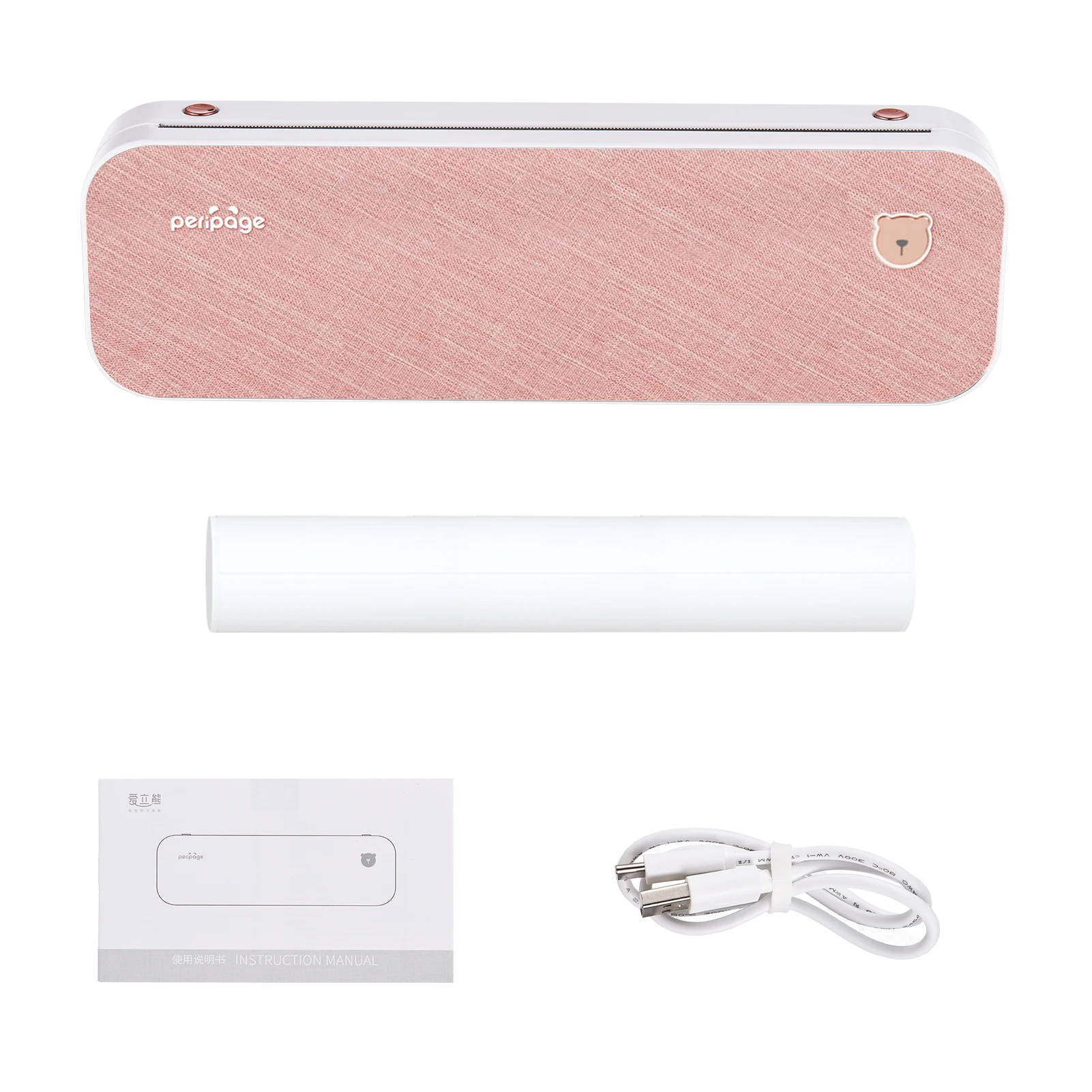 Stampante Portatile PeriPage A4, Stampante Termica Diretta Wireless, Mini Stampante Fotografica Mobile 210mm con Connessione USB e BT