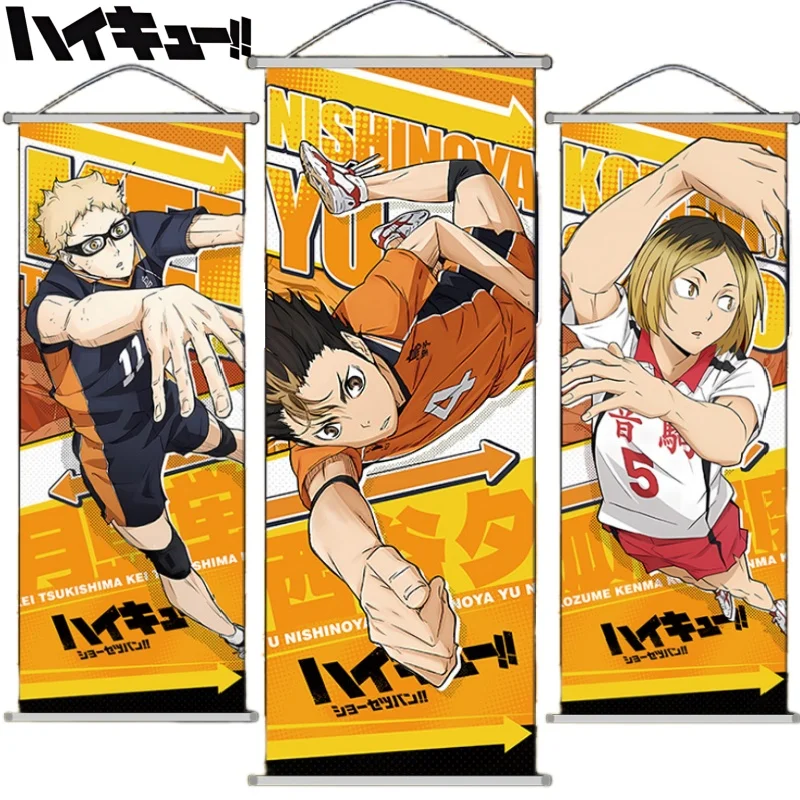 Neues Haikyuu!! Poster Zimmer Tapete Cartoon Hinata Shoyo Lange Schriftrolle Hängende Malerei Anime Peripherie Unterstützung Dekoration Image