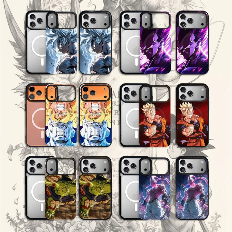 2-in-1 Dragon Ball Frieza Handyhülle für iPhone 11 12 13 14 15 16 17 Pro Max Air Plus Goku Gohan Buu Magnetische Magsafe-Hülle Image