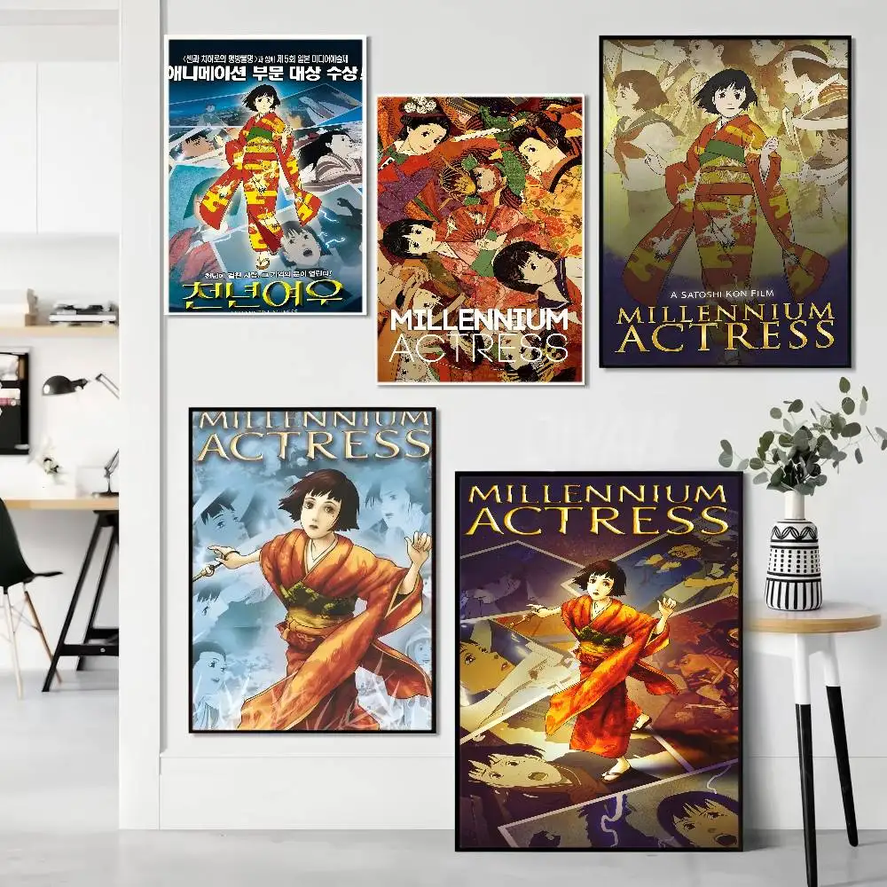 Anime M-Millennium Schauspielerin Klassische Vintage Poster Whitepaper Drucke Poster Kunstwerk Kawaii Room Decor Image