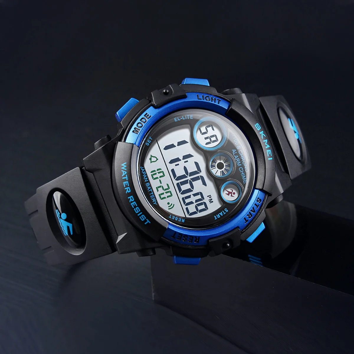 SKMEI Kreative, farbenfrohe, wasserdichte Sport-Digitaluhren für Kinder, junges, energiegeladenes Zifferblatt-Design, Kinderarmbanduhr, relogio infantil Image