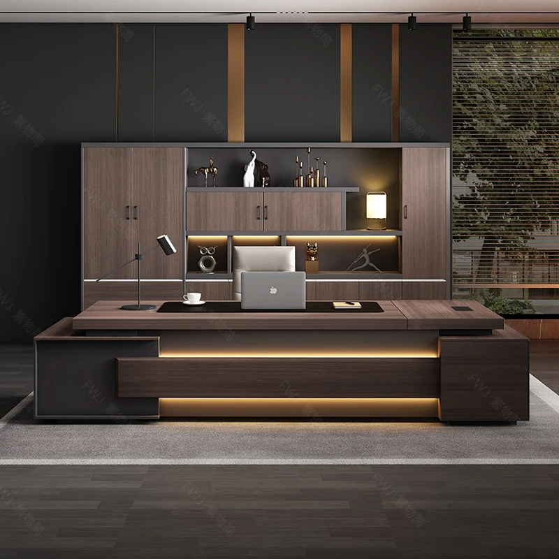 Nordic Executive Büroschreibtischmöbel Büroschreibtische mit Stauraum Computertische mit Schubladen und StuhlArbeit mit Ablageflächen Image