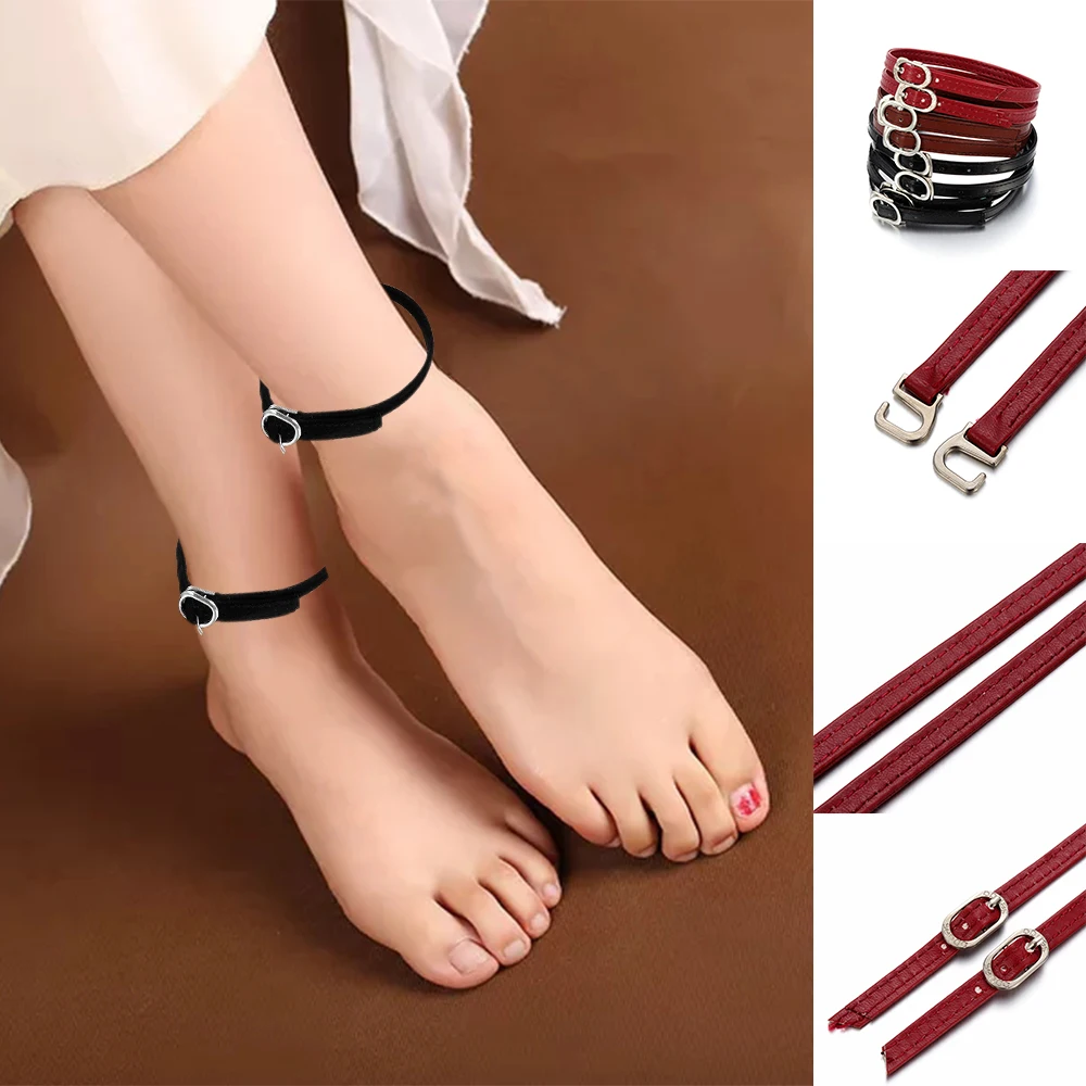 1 paar Mode Einstellbar Schnürsenkel für High Heels Schuh Gürtel Ankle Holding Lose Frauen Anti-skid Bündel Schnürsenkel Krawatte straps Band Image