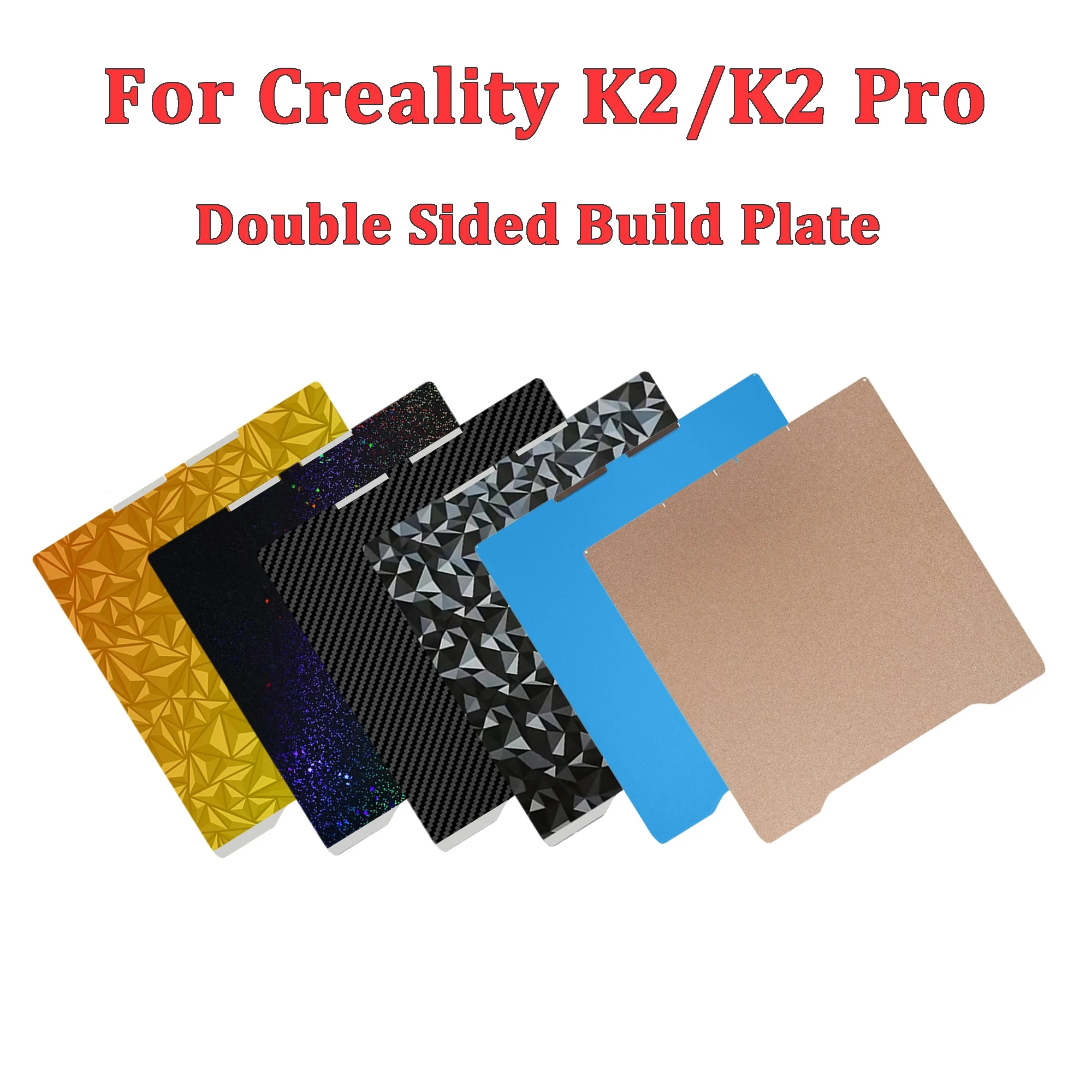Für Creality K2/K2 Pro Bauplatte Doppelseitige Kaltplatte PEI PEO PET PEY Heizbett Federstahlblech für K2/K2 Pro 3D-Drucker Image