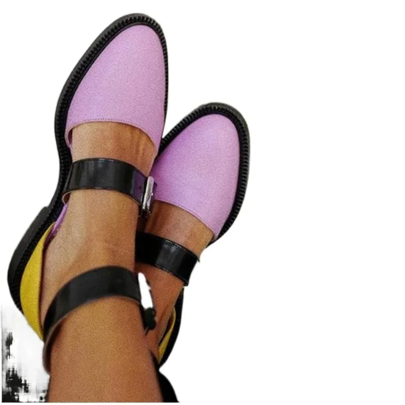 Pole Dance Schuhe High Heels Frauen Sexy Sandalen Mischfarben Schnalle PU 2CM Flache mit Neuheit Dame Party Frauen schuhe schwarz