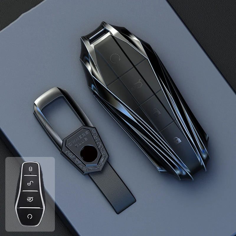 Auto-Schlüsseletui aus Zinklegierung für BYD Atto 3 Han EV Dolphin Langlebige zweite Song Pro Tang Dm QIn PLUS MAX Yuan Schlüsselhalter-Abdeckungskette Image