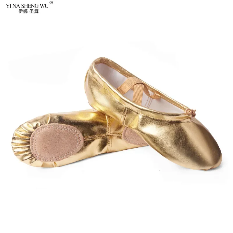 Bauchtanz Kinder Tanzschuhe Weiche Sohle PU Leder Leinwand Katze Klaue Schuhe Frauen Gold Silber Tanzschuhe Ballett Tanzschuhe
