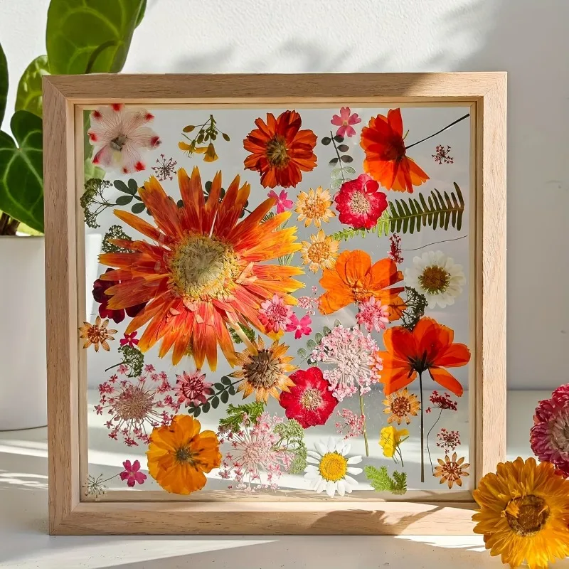 Doppelseitige Transparente Holz-Bilderrahmen, 3D Acryl-Displayboard, Dicke Doppelschicht, Geprägte DIY Holzrahmen mit Acryl-Einsätzen Image