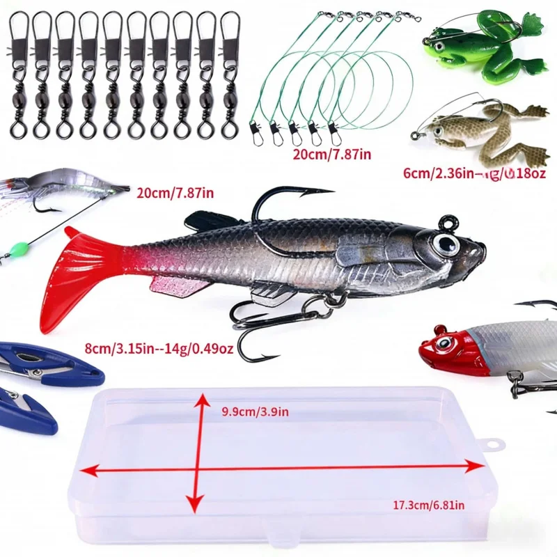 Anfänger-Köder-Set: Weitwurf-Jig-Platten-Spinner mit hoher Simulation und fallender Fischschuppen-Optik, Softbait-Minnow-Kombination Image