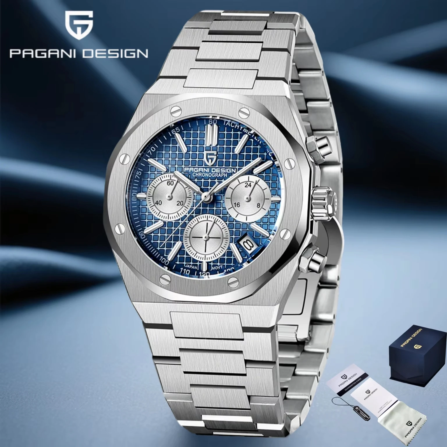 PAGANI DESIGN PD1707 Herren-Quarzuhren, 40 mm, Saphirglas, Edelstahl, Top-Markenuhr, Geschenk für Männer, Reloj Hombre 2025 Image