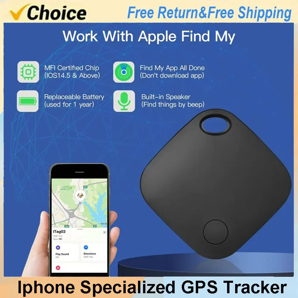 Smart GPS Tracker Funktioniert mit Apple Find My APP ITag Anti-Lost-Erinnerungsgerät MFI-Nennwert-Locator Autoschlüssel Haustier Kinder Finder Pk Airtag Image