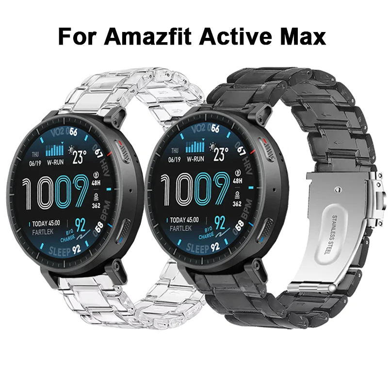 22 mm transparentes Harzarmband für Amazfit Active Max Smart Watch Armband Correa Amazfit Active Max Uhrenarmband Bandzubehör Image
