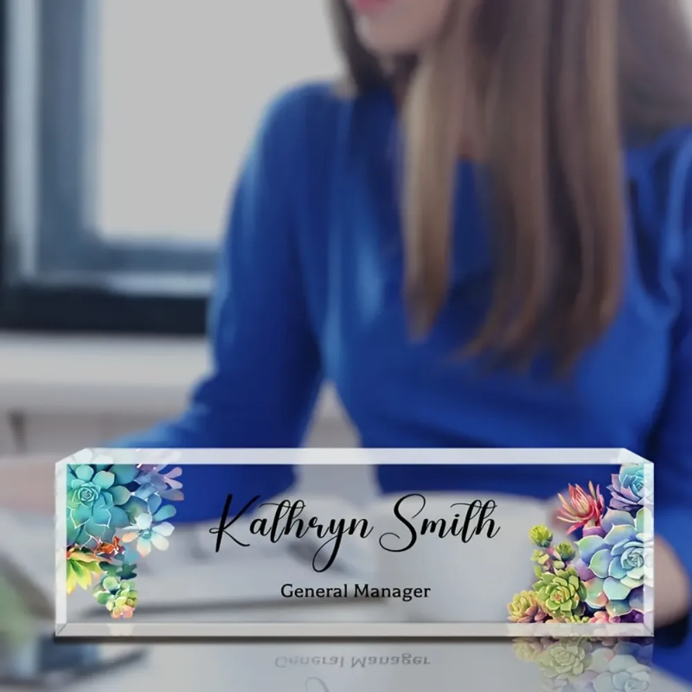 Individuelles Acryl-Schreibtisch-Namensschild Professionelles Bürozubehör Warmes Dankeschön-Geschenk für Fachleute & Kollegen Image