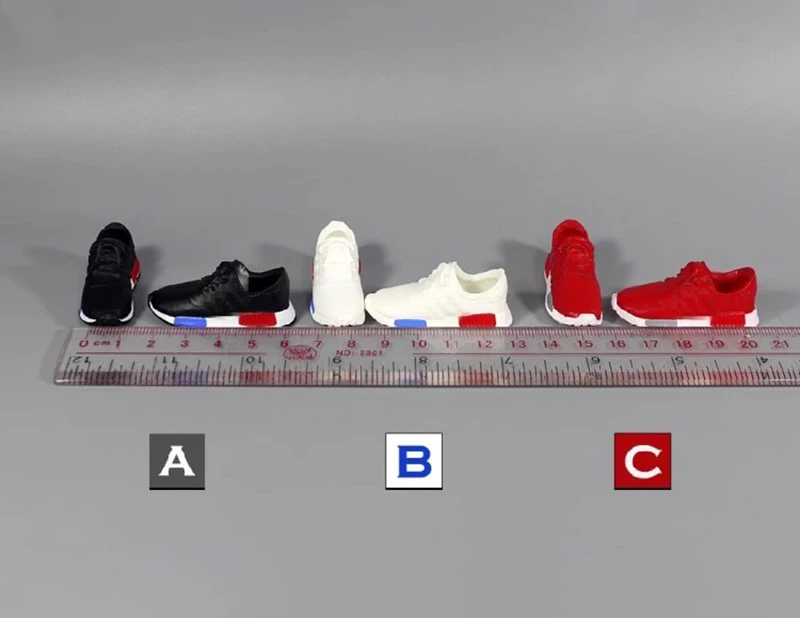 1/6 Skala Frauen Weibliche Schwarz Rot und Weiß Sport Freizeit Schuhe Modelle für 12''Action-figuren Körper DIY Zubehör