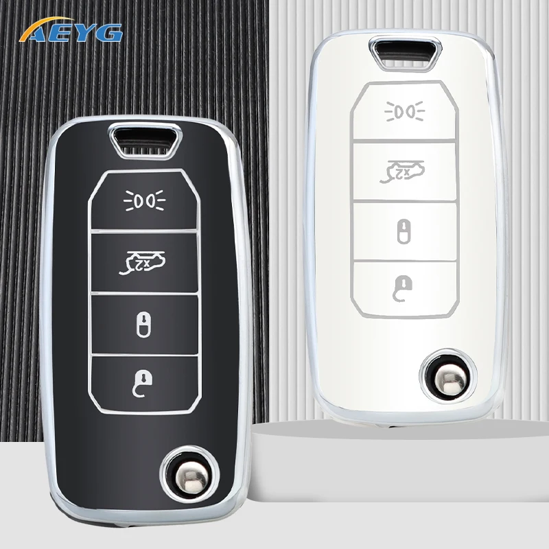 TPU Auto Flip Key Fall Abdeckung Shell Fob für Jeep Cherokee Renegade Grand für Dodge Ram Ladegerät 1500 Heraus forderer Chrysler 300c Jour Image