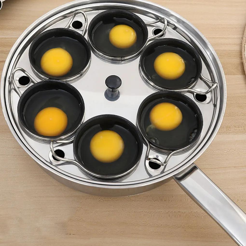 Eierstockpfanne, Eierdampfer aus Edelstahl, universelles Induktionskochfeld, Eierdampfer, Bratpfanne zum Frühstück, gedämpftes Ei Image