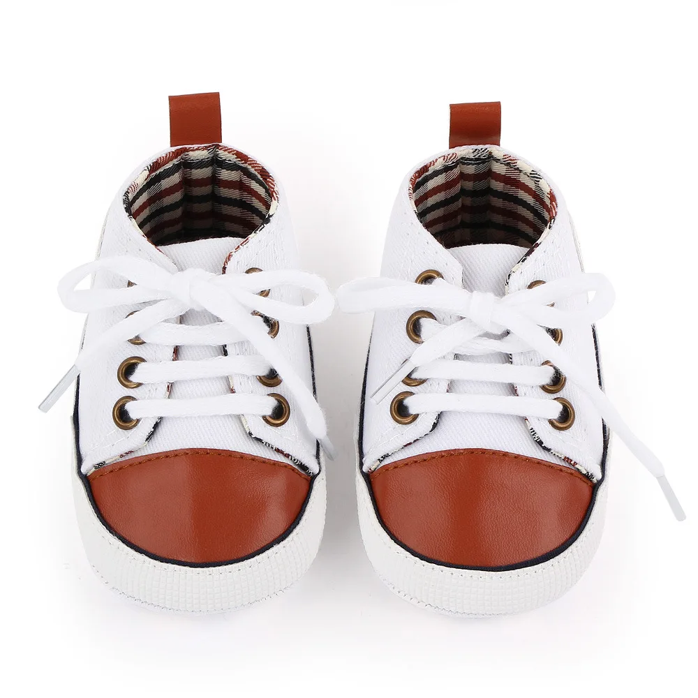 Klassische Sport Turnschuhe Neugeborenen Baby Jungen Mädchen Baby Leinwand Druck Stern Erste Wanderer Schuhe Infant Kleinkind Anti-slip Baby schuhe Image