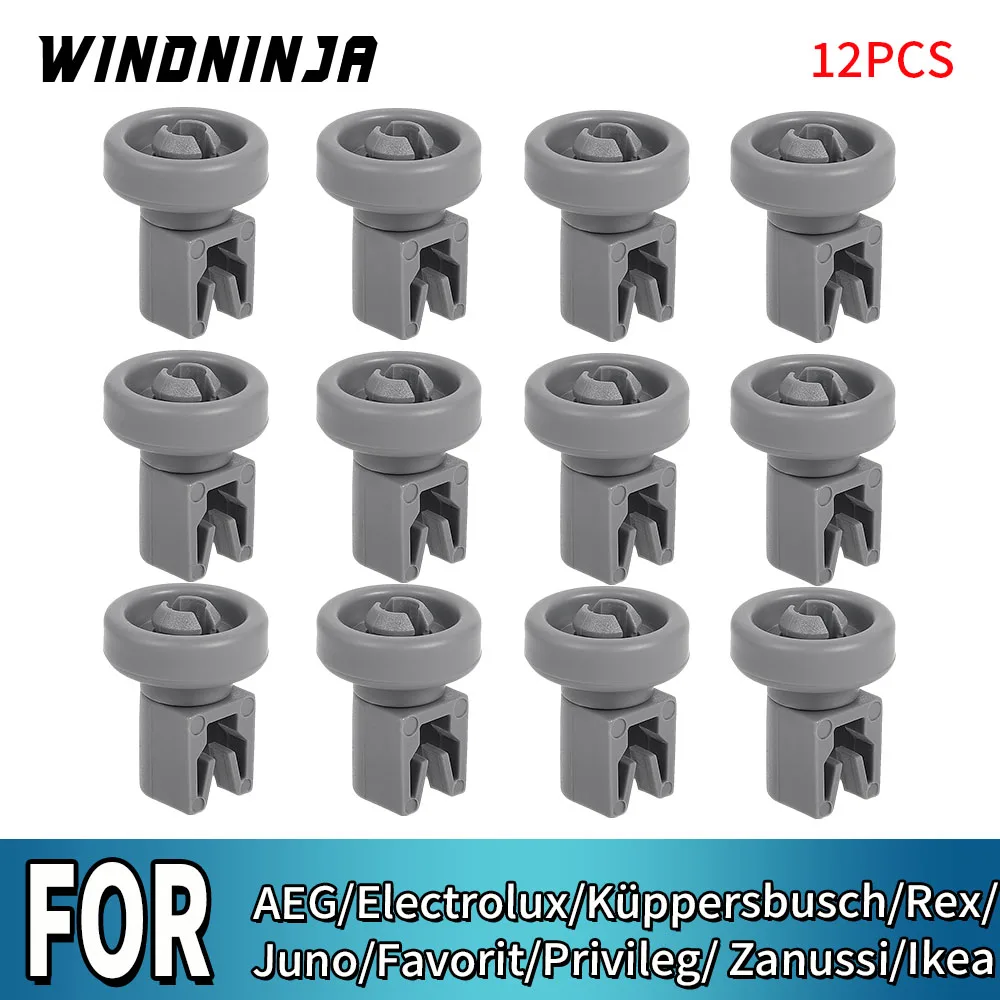 12-teiliges Oberkorb-Rad-Set für Geschirrspüler von AEG, Electrolux, Küppersbusch, Rex, Juno, Favorit, Privileg, Zanussi, Ikea Image