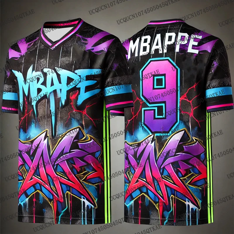 2025, neues Special Edition-Fußballtrikot, Mbappé 9, Fußballtrikot, Trainingsuniform, atmungsaktiv, Übergröße, Sportbekleidung, T-Shirt für Kinder/Erwachsene Image