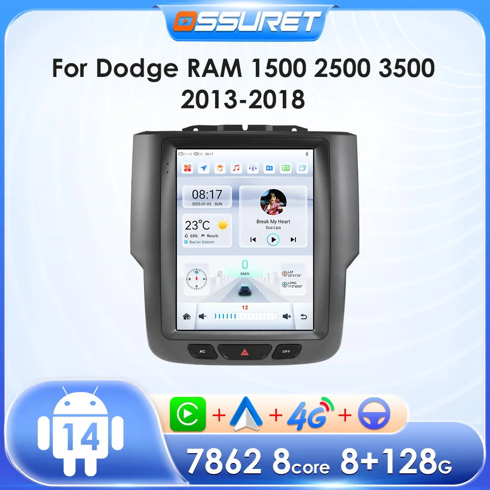 Lettore autoradio Android per Dodge RAM 1500 2500 3500 Auto Multimedia 2din Car Audio GPS Autoradio Carplay Sistemi intelligenti